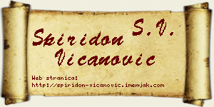 Spiridon Vicanović vizit kartica